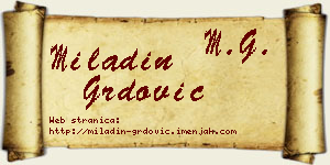 Miladin Grdović vizit kartica